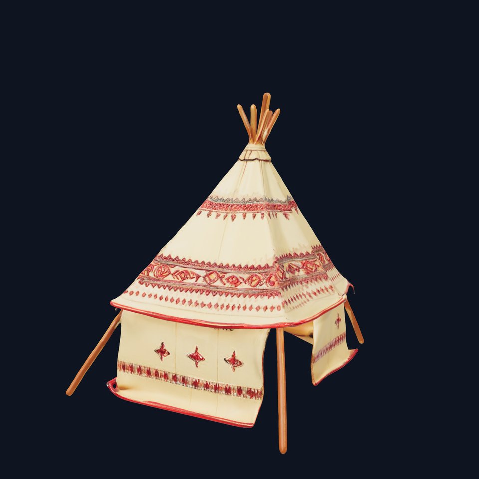 Traditional Canvas Tipi Tent Model Pack